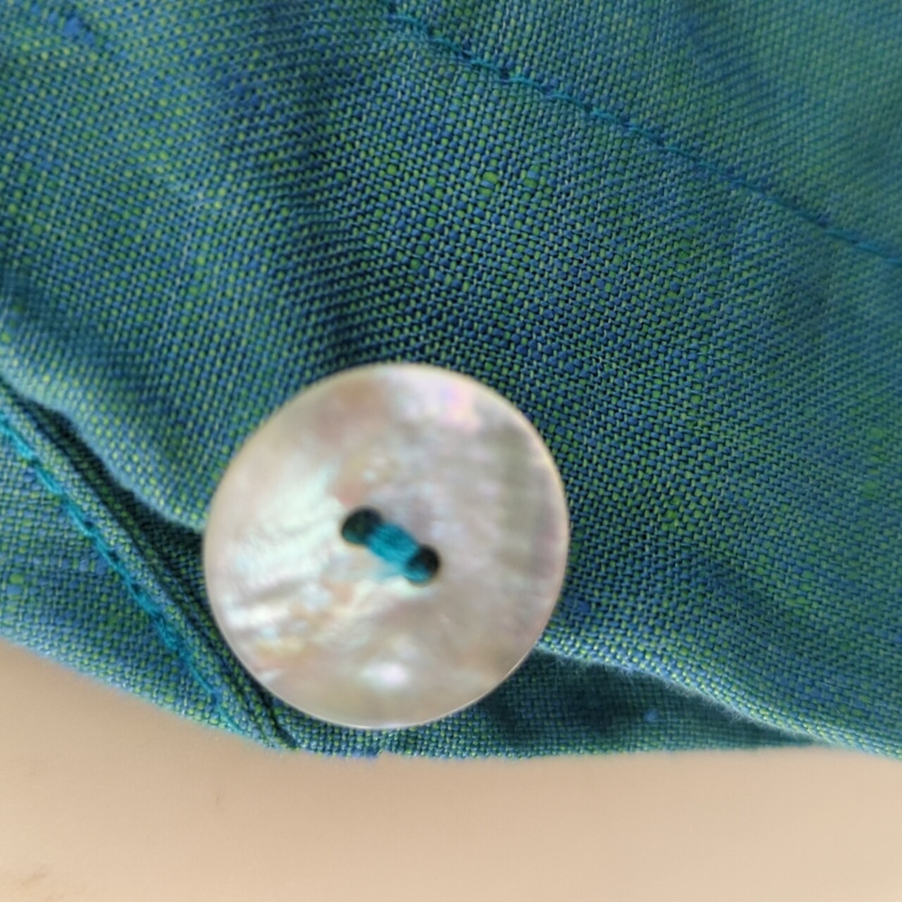 Bryn Walker Sea Green Linen Blazer M - Picture 6 of 14